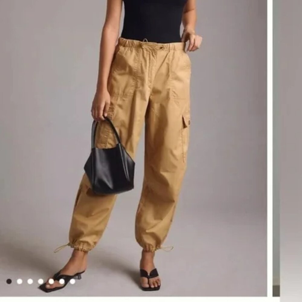 Avec Les Filles Tan Cargo Jogger Pants